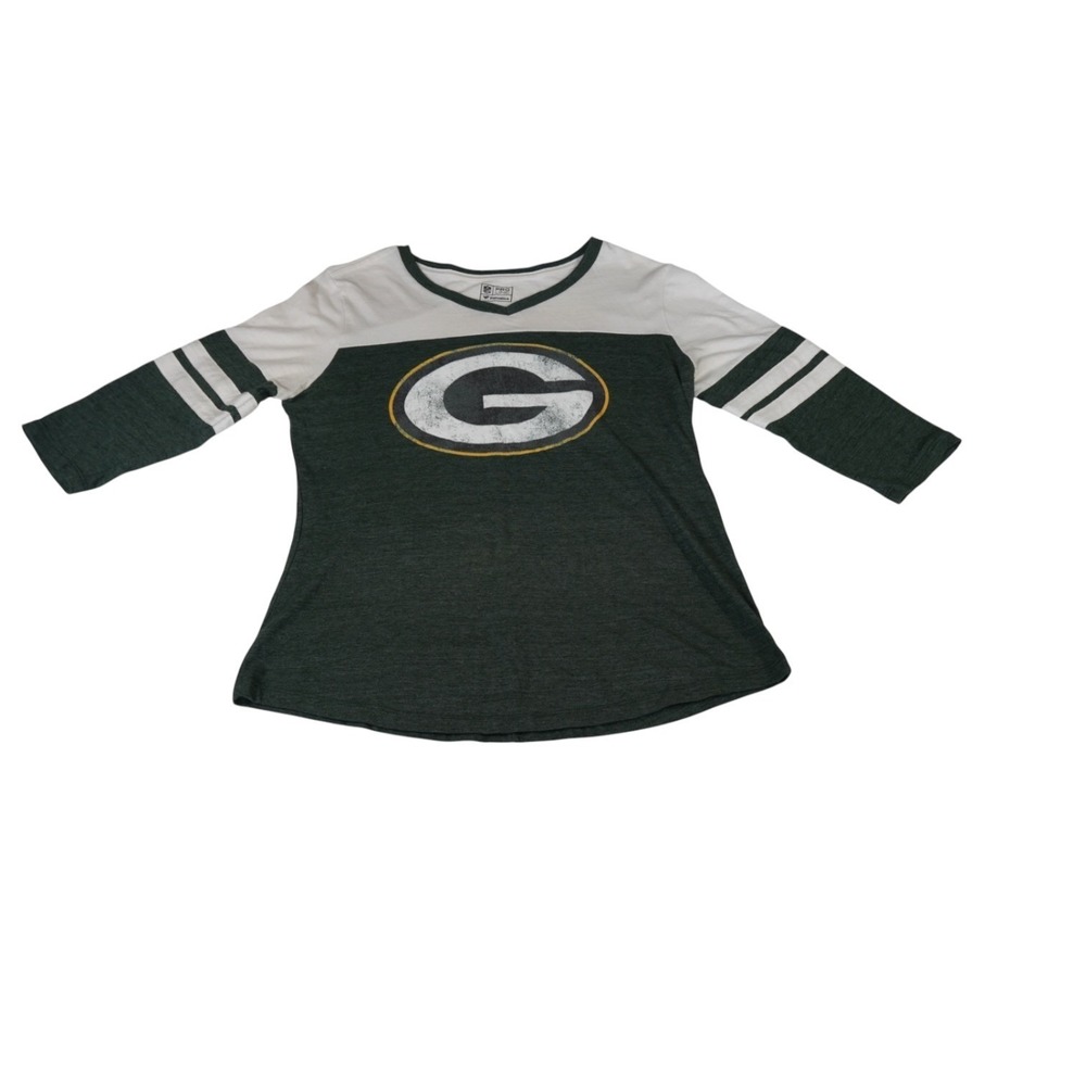 Green Bay Packers T-Shirt Women's Large Green White Fanatics NFL Football Sports
